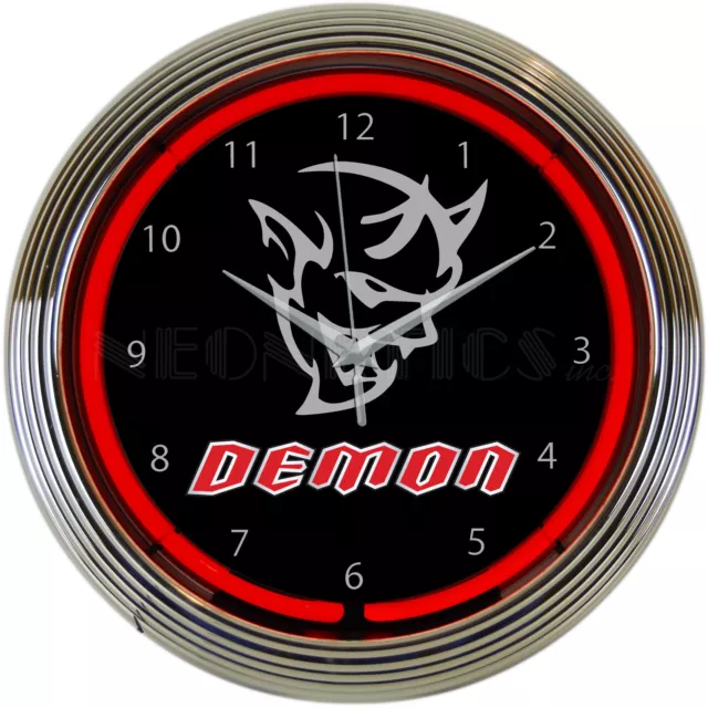 Neon Clock SRT Dodge Demon Sign garage lamp wall light Challenger Hellcat Redeye