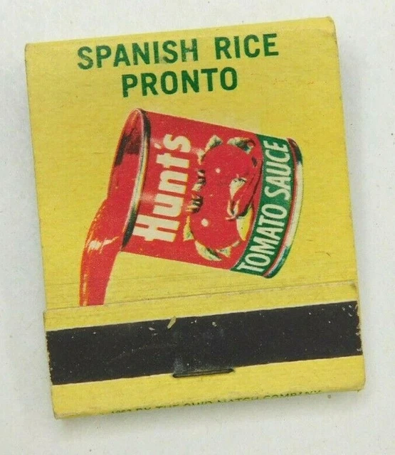 Hunts Tomato Sauce Spanish Rice Pronto Recipe Full Unstruck Vintage Matchbook Ad