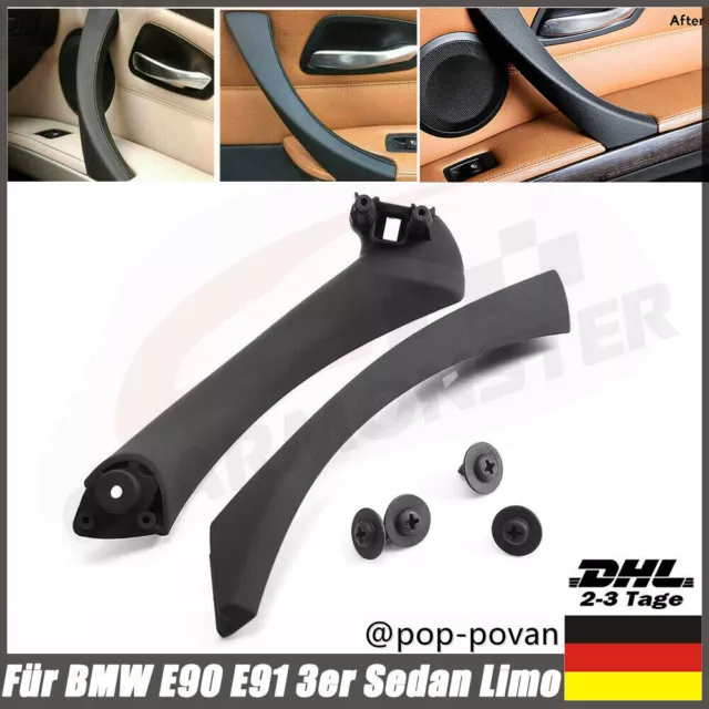 Schwarz Türgriff Innengriff Rechts Set für BMW 3er E90 E91 Limo Sedan Autogriff