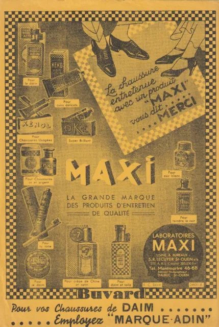 A115 Ancien  BUVARD laboratoire Maxi Grande Marque de produits d'entretien chaus