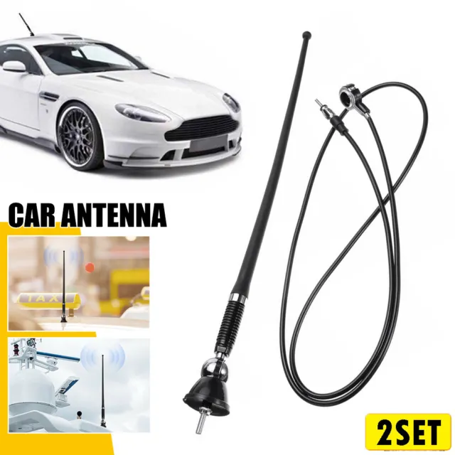 2x 16"Car Auto Stereo FM&AM Radio Amplified Signal Antenna Roof Fender Universal