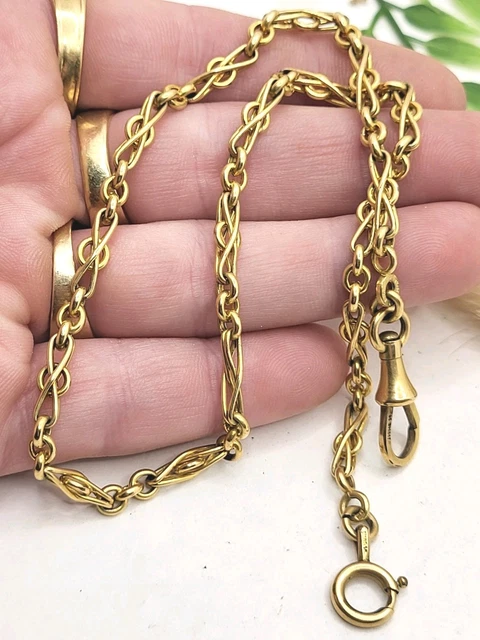 Chaîne De Montre à Gousset Ancienne En Plaqué Argent Début 20ème - Occasion TBE | Accessoire Vintage