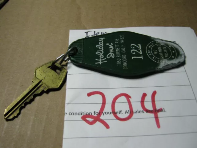 Vintage Original Hotel Motel Room Key 122 Holiday Inn Concord CALIF