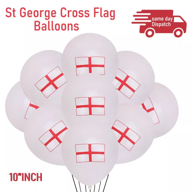 Angleterre Croix St.George Drapeau Imprimé Ballons Latex Balons Fête Patriotique