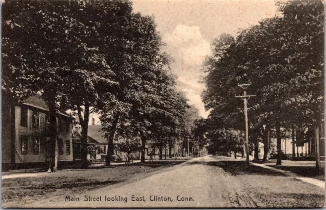 Vtg 1910s Main Street Looking East Clinton Connecticut CT Postcard