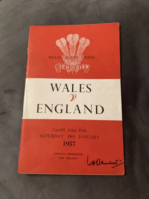 1957 Wales V England Five Nations Grand Slam International Rugby Programme