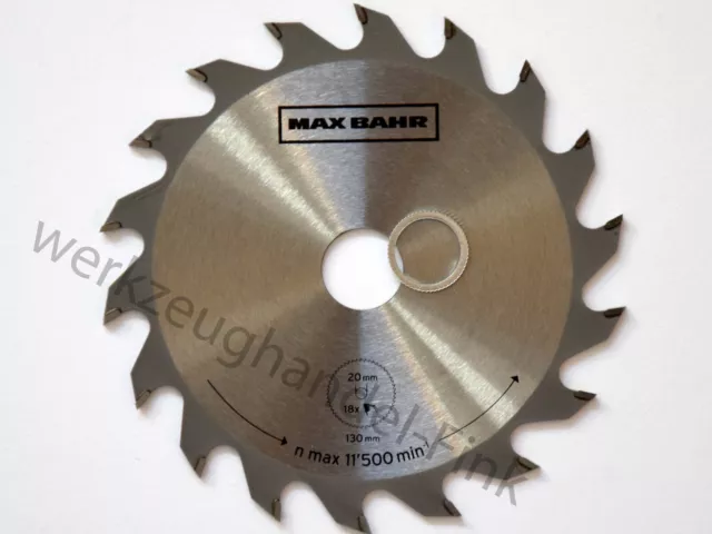 Max Bahr Kreissägeblatt Premium 130mm x 20mm 16mm x 18 HM bestückte Zähne Holz