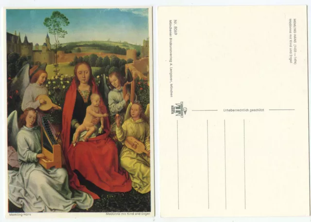 35138 - Hans Memling: Madonna mit Kind und Engel - alte Ansichtskarte