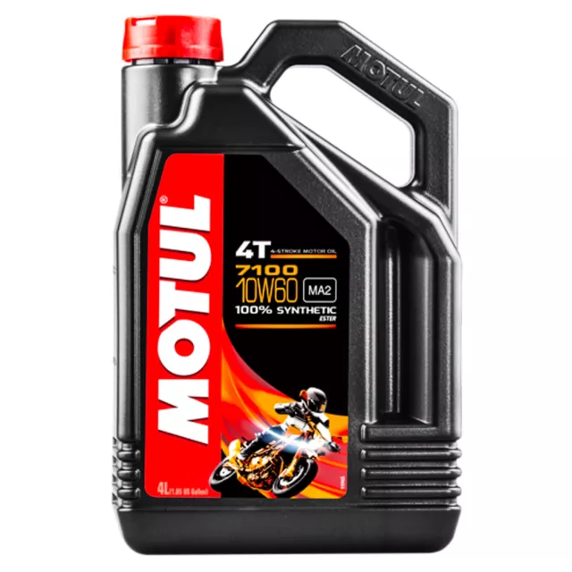 Tagliando Moto  4 LT Litri Olio Motore MOTUL 4T 7100 10W60 MA2 100% sintetico