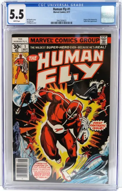 Vintage 1977 Marvel Comics Human Fly #1 CGC 5.5 Graded Comic Book