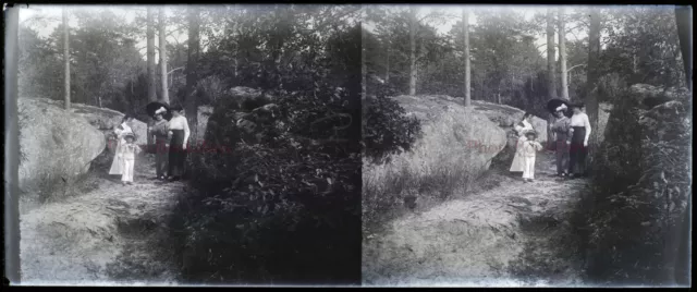 FRANCE Family NEGATIVE PHOTO Amateur Stereo Glass Plate VR22L11n3