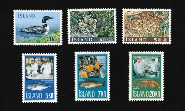 ISLANDE - FAUNE Oiseaux + Poissons + Crustacé - 1967 à 1971