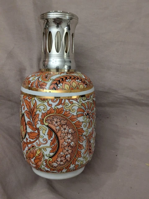 Lampe Berger X Revol - Bleue Avec éléphants Blancs - Motif Texturé/craquelé - Vintage