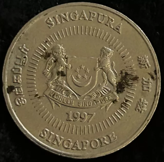 Singapore 50 Cents 1997 Coin Currency Km#102 (1992-2013)
