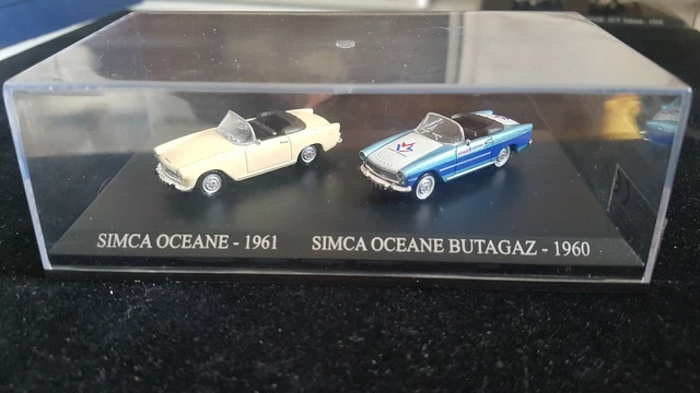 Boite Vitrine 1/87 Ho Ixo Altaya Atlas Norev Simca Oceane 1961 Et Butagaz 1960