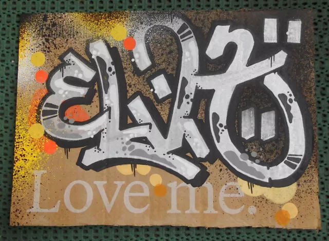 Graffiti Style auf Pappkarton "ELV*S" Elv*sOne Atab Dortmund Ruhrpott Montana