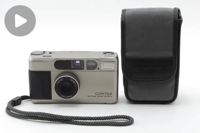 [NEAR MINT w/Case] Contax T2 Titan Silver 35mm Point & Shoot Film Camera JAPAN