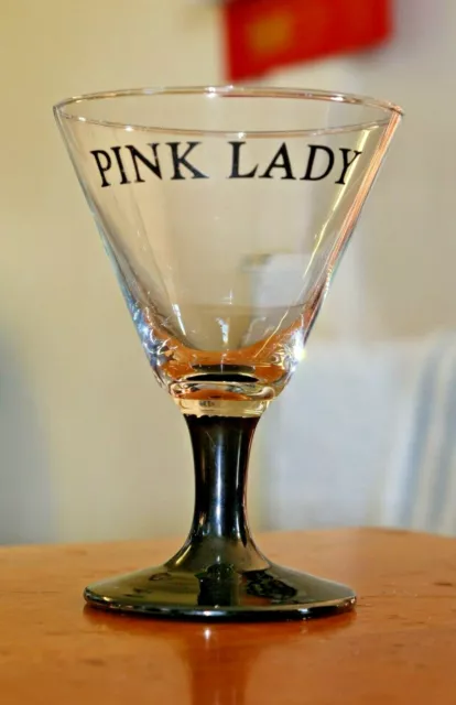 Vintage Retro 1960s 70s Pink Lady Cocktail Glass Bar Party Martini Babycham