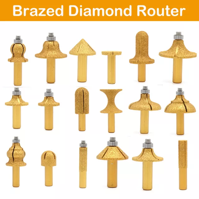 1/2'' Electroplated Diamond Router Bit Bullnose Straight Cone For Marble Granite