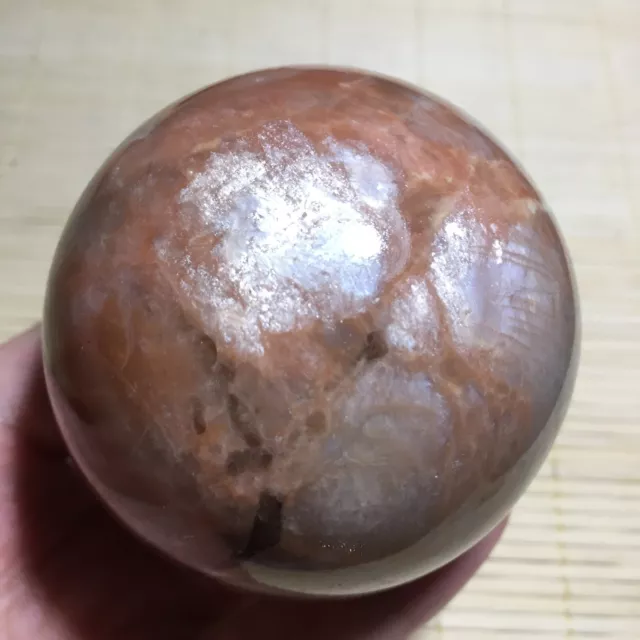 392g  Natural orange moonstone quartz crystal ball healing k859
