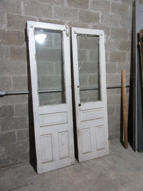 ~ ANTIQUE DOUBLE ENTRANCE FRENCH DOORS ~ 47.25 x 85.25 ~ ARCHITECTURAL SALVAGE 8