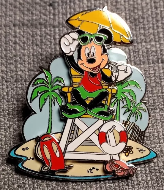 Official Disney Pin - Mickey Mouse Beach Lifeguard - Pin on Pin Design - 2008