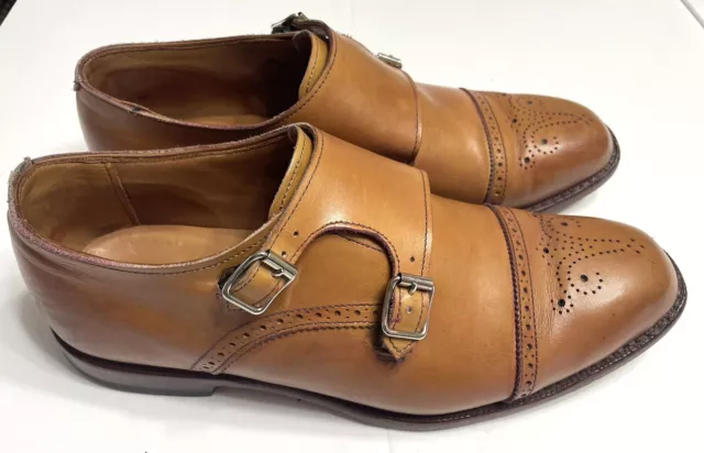 Allen Edmonds St. John's Men's Double Monk Strap Shoes 10.5 E Wide Walnut Brown