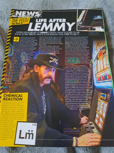 Motorhead / Lemmy full page magazine poster/photo/article