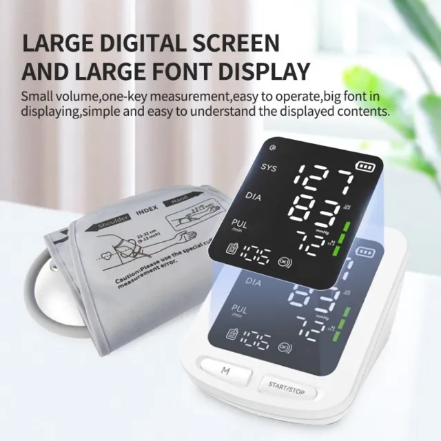 FR CONTEC Digital Wrist Blood Pressure Monitor BP Cuff LCD Heart Rate Machine 2