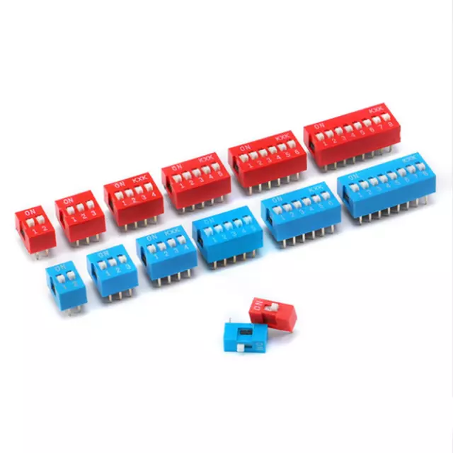 Schiebeschalter Slide DIP Schalter Module 1 2 3 4 5 6 8 PIN 2.54mm SPST Blue Red