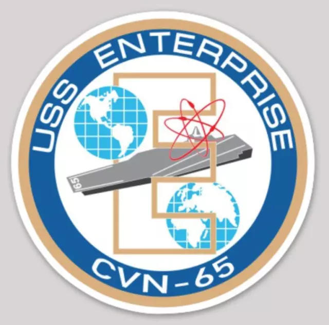 4" Navy Uss Enterprise Cvn-65 Naval Ship Blue Vinyl Die Cut Decal Sticker