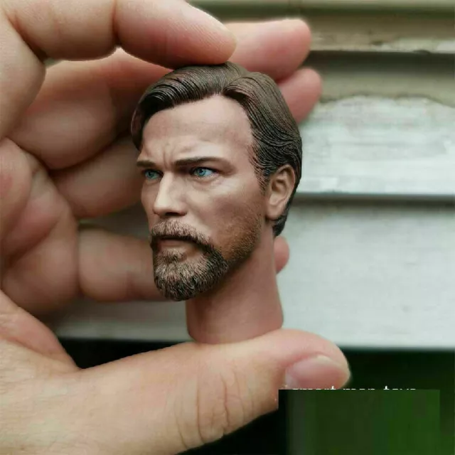 1/6 Scale Head Sculpt Obi-Wan Kenobi w/ Neck Fit 12" Male Action Figure Soldier