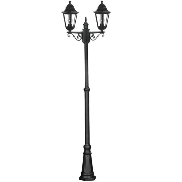 2Way Lamp Post Lantern Vintage 60W Outdoor 220cm Victorian Garden Aluminum Light