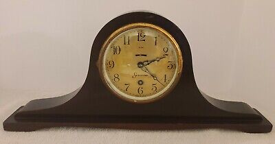 Antique Working 1920s SESSIONS 8 Day Wind-Up Mahogany Tambour Mantel Shelf Clock