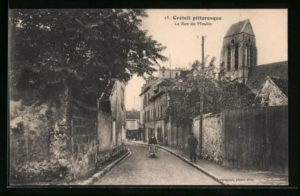 CPA Picturesque Créteil, La Rue du Moulin