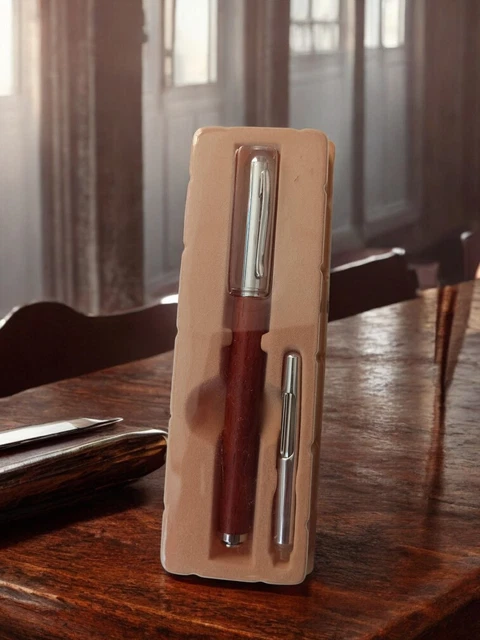 Stylo Plume De Collection Réplique Ancien - Nacré/bois Et Métal - Avec Réservoir N°7 - Neuf étiqueté