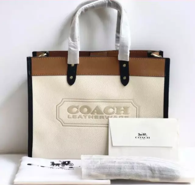 COACH FIELD TOTE COLORBLOCK WITH COACH BADGE:NWT SAGE/MULTI C5026