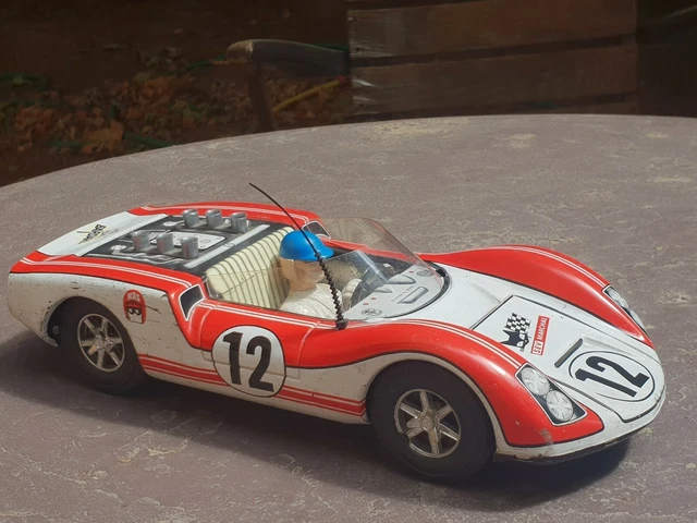 Ancienne Voiture à Friction Française Des Années 60 – Jouet En Tôle Vintage 28 Cm