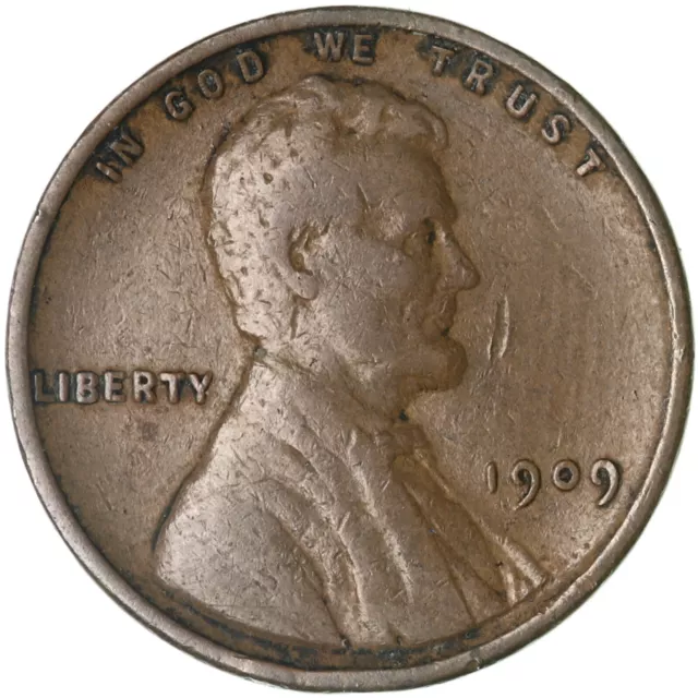 1909 (P) VDB Lincoln Wheat Cent Fine Penny FN See Pics D671