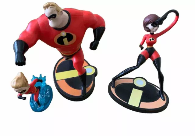 Disney Pixar The Incredibles Figure Toy Bundle Mr Incredible, Elasti Girl, Dash