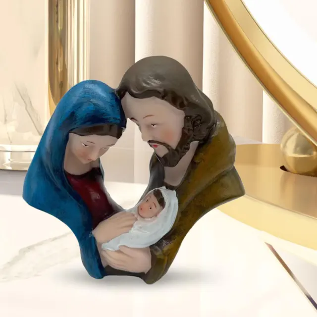 Figurine de la Nativité de la Sainte Famille, Sculpture en résine pour