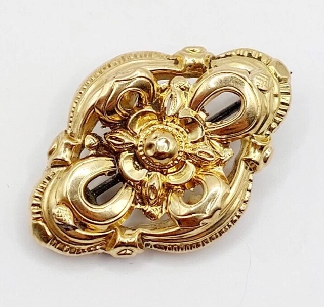 Broche antique victorienne or 18k finement travaillée (circa 1900) art nouveau