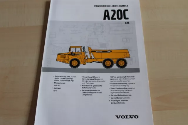127226) Volvo Dumper A 20 C 4x4 Prospekt 09/1999