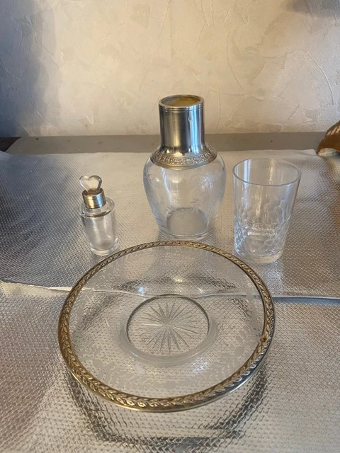 Ancien Service à mignardise art déco 4 pièces en argent
