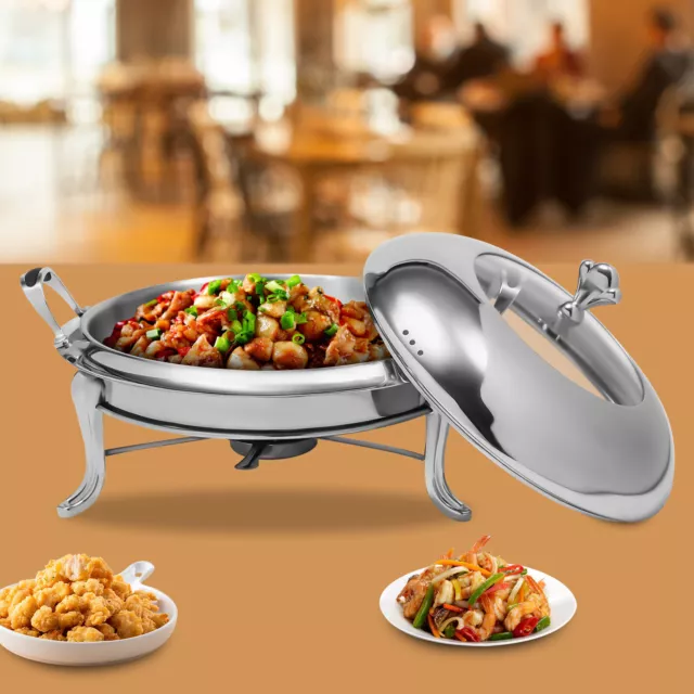 2.5L Round Chafing Dish Set Stainless Steel Buffet Chafers Food Warmer 26cm