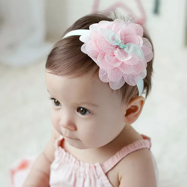 Toddler  Newborn Baby Girl Headband Lace Huge Flower Headbands Infant Headwear