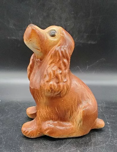 Vintage Cocker Spaniel Puppy Dog Sitting Porcelain Figurine 6"