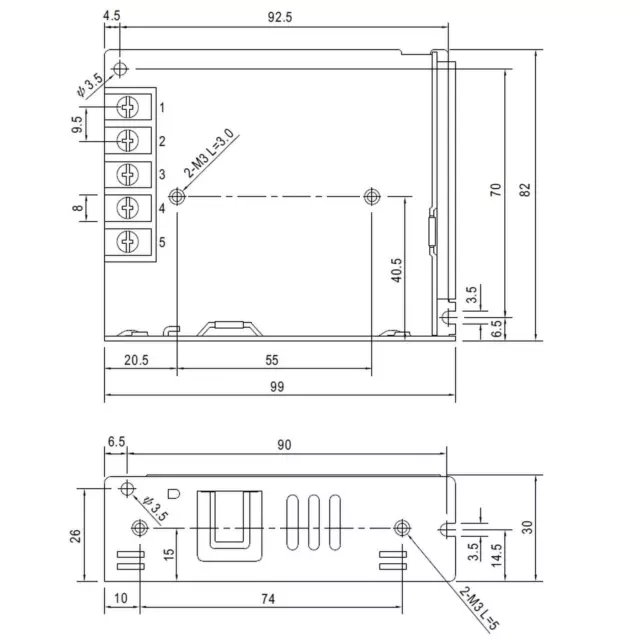 MEAN WELL LRS-50-36 52W 36V 1,45A Industrielles Netzteil 2