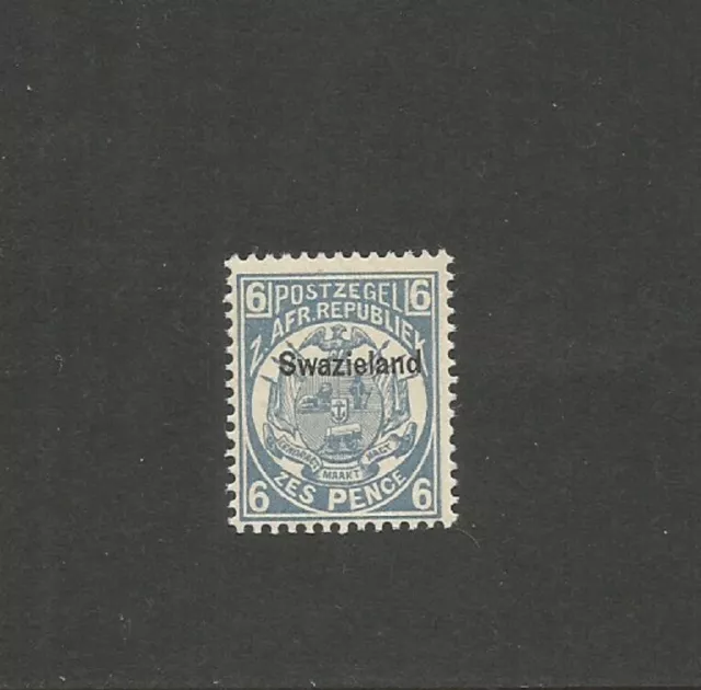 Swaziland 1889 Transvaal Overprinted Swazieland 6d Blue Unmounted Mint SG 6 2