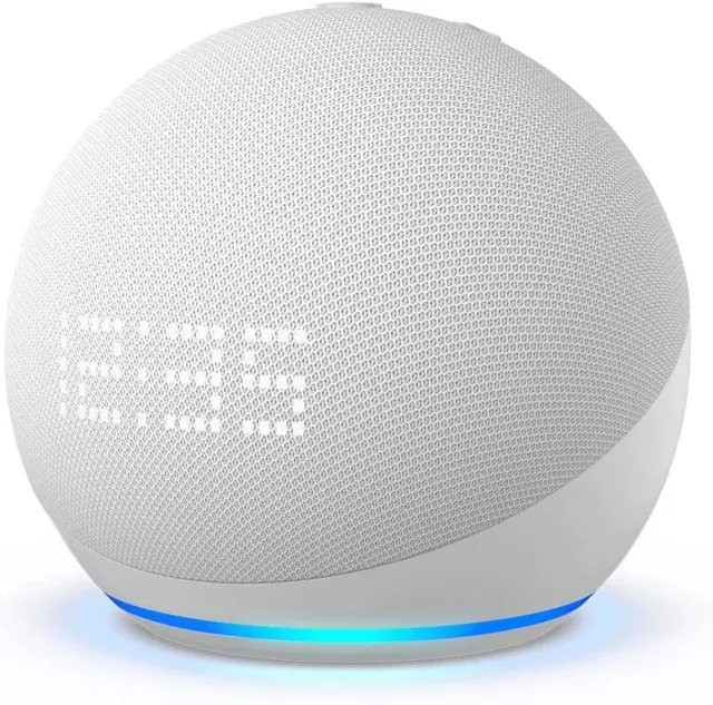 ECHO DOT 5TH generation 2022 Alexa Smart Speaker with Clock - Glacier ...